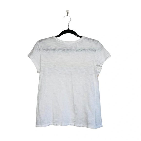 LC Lauren Conrad 100% Cotton White Pastel Striped Tee Small Women’s - Picture 5 of 11